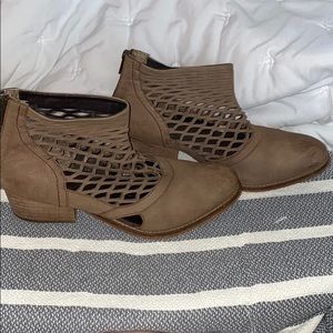 Booties, cutout, mesh top closed toe ankle boots